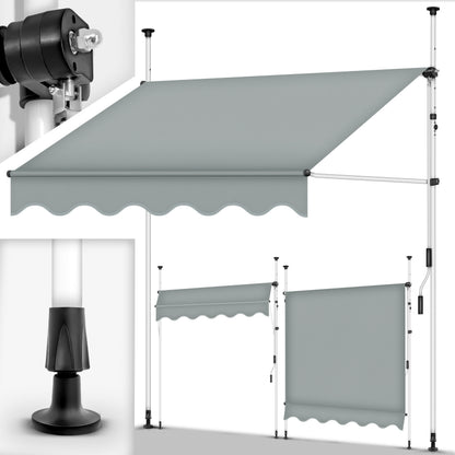tillvex® Klemmmarkise Balkon mit Handkurbel | Balkonmarkise ohne Bohren | Markise UV-beständig & höhenverstellbar | Sonnenschutz Terrasse Wasserfest