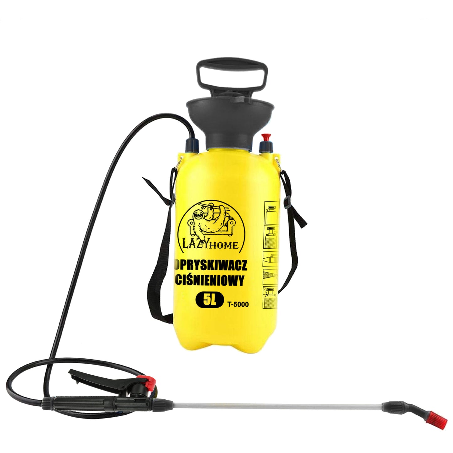LAZYhome Druck-Gartenspritze 5L / 8L Handgerät mit verstellbarem Langlanze | Pflanzen-, Garten-, Schrebergarten- und Gewächshausespritze | Effiziente Pumpe, Strahlverstellung, bequemer Tragegurt | Leichte und langlebige Spritze für Düngemittel, Pflanzensc