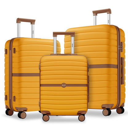 Kono Koffer, 20 Zoll, 24 Zoll, 28 Zoll, ABS+PC, Camping-Gestreiftes Design mit Farbblock-Details, Hartschale mit Spinner-Rollen, Black Friday, Thanksgiving, Weihnachtsgeschenk