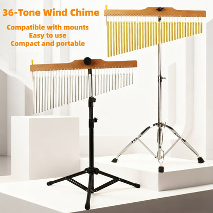 Windspiel mit 36 Klängen  Ständer, Premium-Schlaginstrument aus Aluminium, beste Geschenkwahl, inklusive zusätzlichem Ersatzseil