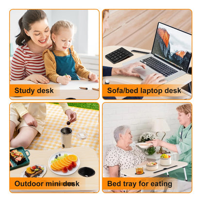 Betttisch Laptop Ständer Bett-Schreibtischständer mit klappbaren Beinen und Becherhalter Notebook-Ständer Computer-Laptop-Ablage für Sofa-Bett
