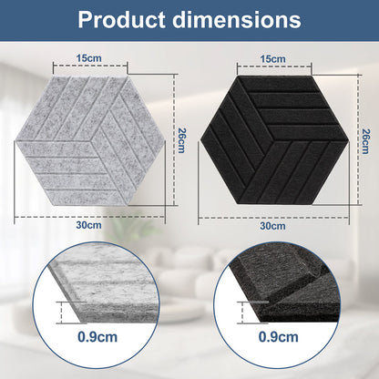 12/18 Stück Akustik Wandpaneele Isolierung Absorber Schallschutzplatten für Echo-Abschaltung Pads Schallschutz Lärmschutz Raummatte Schwarz/Grau Schallschutz Selbstklebendes Audio-Silikon Schallschutz Hexagon/Quadrat Selbstklebende Paneelen Blätter