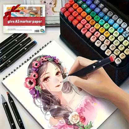 Bestseller 160-Farben Marker Set, Professionelle Kunst, Dual-Tip Design, Umranden von Farbgebieten, Freies Mischen, Malen von Traumhaften Sternenhimmel und Retro-Illustrationen, Modell Malstifte, Ergonomisch, Kreative Fantasy Reise, Skizzenbuch Malerei