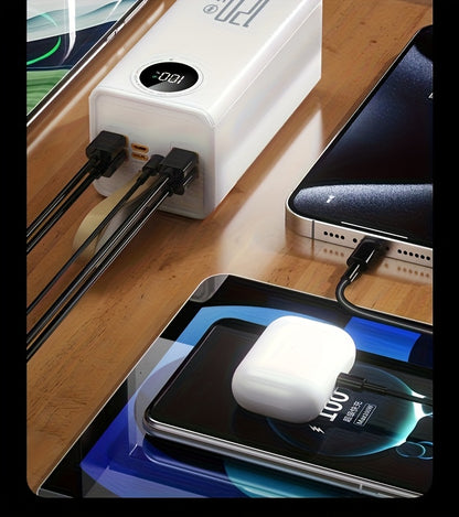 Tragbares Powerbank mit 100000mAh großer Kapazität, Handy-Ladegerät, 120W Schnellladung mit Licht, 7-Port großer Ladeschlitz, USB/TYPE-C-Anschluss-Akku-Pack, Notstrom-Backup-Akku-Pack für Outdoor-Camping