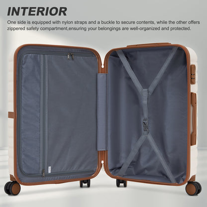 20 Zoll 24 Zoll 28 Zoll Kono Koffer Gepäck ABS+PC Camping Streifendesign mit Colour-Block Details Hartschale mit Spinner Rädern Black Friday Thanksgiving Weihnachtsgeschenk