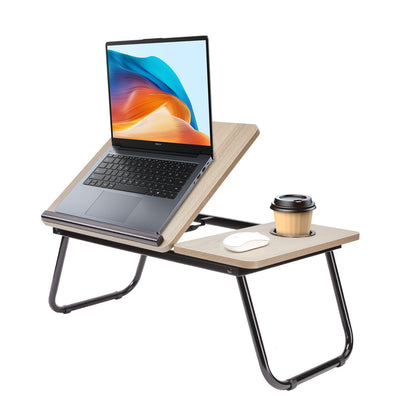 Klappbarer Laptoptisch mit Getränkehalter, höhenverstellbarer Computer-Betttisch, Leseständer für Notebooks zum Essen, Lesen und Arbeiten