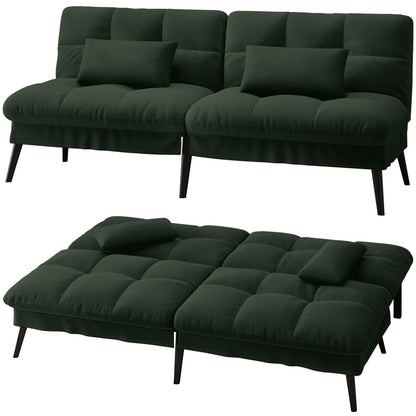 Sofa Schlafsofa mit Schlaffunktion, überzug Futon Klappsofa, Bettcouch, ecksofa, Couch Gästebett, 3-Sitzer Sofa, mit verstellbare Rückenlehne aus Stoff