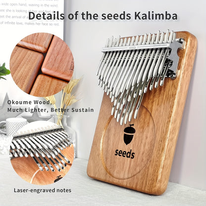 Seeds Kalimba mit 41 Tasten, Daumenklavier C-Stimmung Resonanzboden aus Massivholz, ätherischer Klang mit anhaltendem Nachhall, für Erwachsene und Anfänger