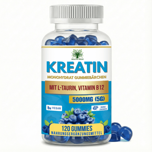 120 Creatine Gummies 5000Mg - Vegan Creatine Monohydrate Gummies 5G for And GYM Supplement - with Blueberry Flavor | 120 Gummies | 40 Servings