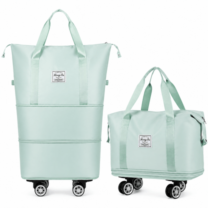 1 Stk. faltbare Reisetasche mit Rädern und großem Fassungsvermögen, erweiterbare Handgepäck-Tragetasche, leichte Gepäcktasche für Reisen, Umzug & den täglichen Gebrauch