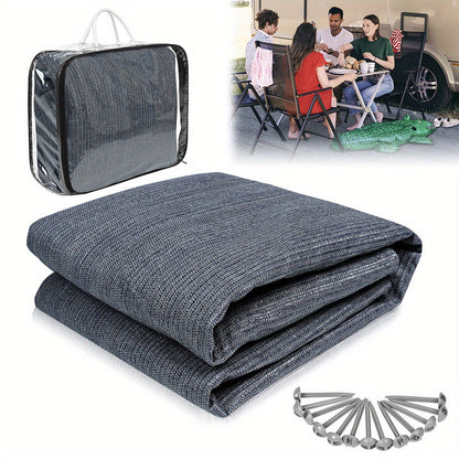 Robuste Outdoor-Campingmatte mit Aluminiumrahmen & Tragetasche – Schwere PE-Bodenabdeckung geeignet für Gras, Erde, Wohnmobil, Zelt – Leicht, reißfest, maschinenwaschbar für draußen
