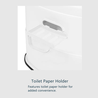 Bonnlo Campingtoilette Tragbare Reisetoilette, Abnehmbarer Inneneimer Mobile Toilette Mit Sitz, Deckel und Toilettenpapier-Halter, für Camping
