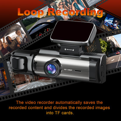 BCUOZ Dual Kamera Dashcam für Autos, 1080P Front und 720P Innenansicht, Auto Kamera mit IR Nachtsicht, Loop-Aufnahme, Weitwinkel Auto DVR Kamera, 8.03 cm IPS Bildschirm, Dual-Objektiv Auto Armaturenbrett Video Kamera, Optional ohne Karte/32GB Speicherkart