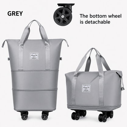 1 Stk. faltbare Reisetasche mit Rädern und großem Fassungsvermögen, erweiterbare Handgepäck-Tragetasche, leichte Gepäcktasche für Reisen, Umzug & den täglichen Gebrauch