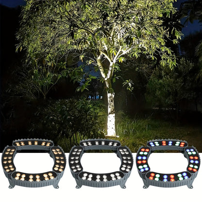1/4/6/10/12er-Pack LED Ring Baumbeleuchtung, Außenbeleuchtung, Landschaftsbeleuchtung, Hochspannungswicklung (Nicht-Solar), 12W Ring LED Baumleuchte, IP65 Boden-Landschaftsleuchte, Rasenleuchte, Europäischer Standard Ohne Stecker, Ring Fliesen Außenmontag