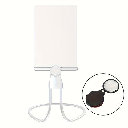 Halsmontierte Lupe + Mini-Faltlupe (2er-Pack), 5X Vergrößerungslinse, Ideal für Naharbeit, Lesen, Handarbeiten, Stickerei, Malerei, Gravur, Reparatur & Löten