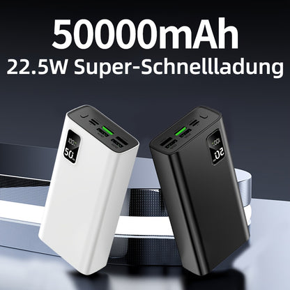 50000mAh Powerbank mit großem Speicher, LED-Power-Display, Typ-C-Schnellladung, USB/Micro-Schnittstelle, Super-Schnelllade-Powerbank, geeignet zum Aufladen von Handys aller Marken, abnehmbare Notfall-Akku-Powerbank für Outdoor-Aktivitäten, Geschenk