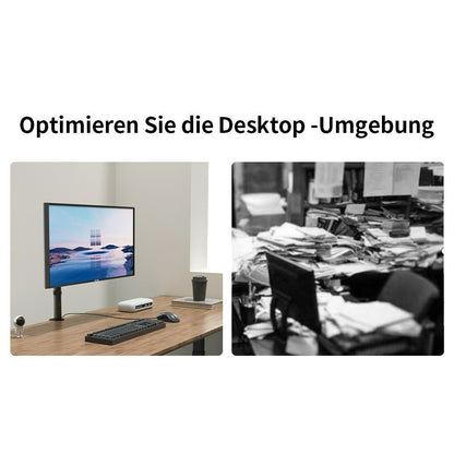HFTEK Verstellbarer Monitorarm – Robuste Monitorhalterung für 13–34 Zoll Bildschirme, bis 8kg, stabiler Halt mit einfachem Tischklemmsystem, VESA-kompatibel
