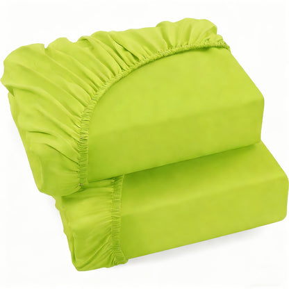 2er-Pack 100% Baumwolle Jersey Spannbetttuch 130g/m², Vollbaumwoll-Spannbettlaken, 30cm Rock, Hypoallergen, Atmungsaktives Bettlaken, Geeignet für Schlafzimmer, Wohnheim und Gästezimmer, Maschinenwaschbar, Bettwäsche mit elastischen Ecken