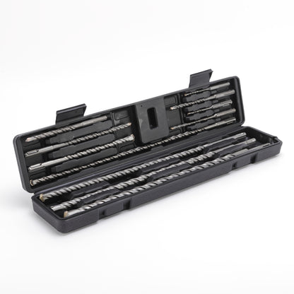 11-tlg. SDS PULS Bohrhammer-Bit-Set, SDS Plus Beton-Mauerwerk-Bohrer für Beton, Stein, Ziegel, mit tragbarem Aufbewahrungskoffer 110mm/160mm/210mm/450mm langer Bohrer