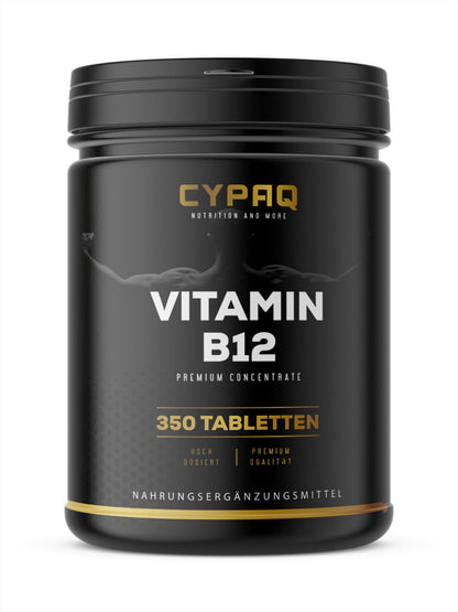 Vitamin B12 Premium - 350 vegane Tabletten für 6 Monate - 500µg Vitamin B12 pro Tagesdosis - hochdosiert, ohne unnötige Zusätze - in Deutschland produziert