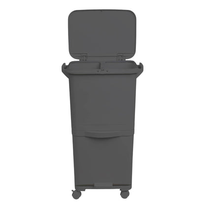 Recyclingbehälter mit Pedal, Rädern und doppeltem Griff 38/42L
