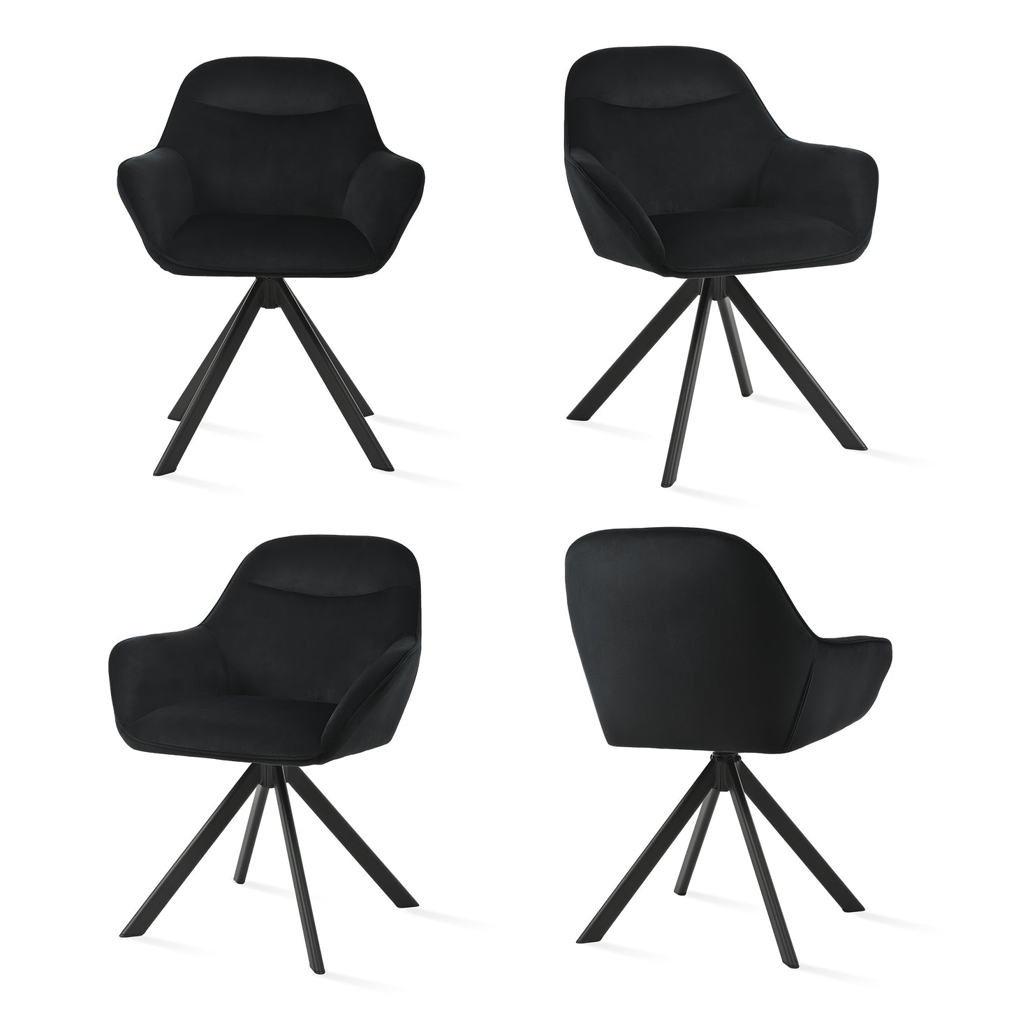 Elegante, moderne, drehbare 360-Grad-Esszimmerstühle mit Polsterung  dicken Sitzflächen, ergonomisch gestaltet für Familien, Cafés  Restaurants – 2er-Set/ 4er-Set/ 6er-Set