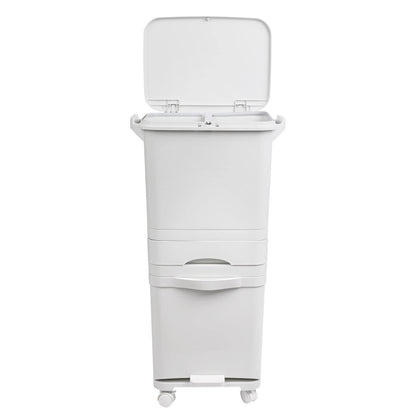 Recyclingbehälter mit Pedal, Rädern und doppeltem Griff 38/42L