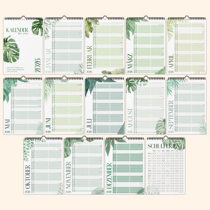 Planer für Zwei (Wandkalender 2026 mit 2 Spalten im A4 Format) - Partnerkalender für Paar - Paarkalender mit zwei Spalten - Kalender zum Aufhängen für zwei Personen (ganzes Jahr)
