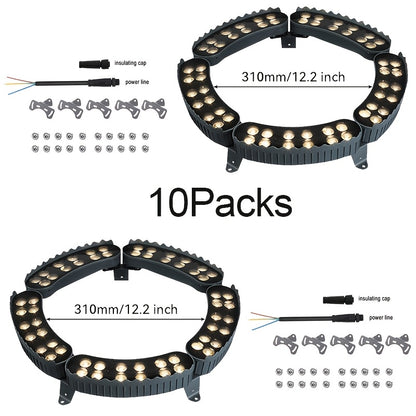 1/4/6/10/12er-Pack LED Ring Baumbeleuchtung, Außenbeleuchtung, Landschaftsbeleuchtung, Hochspannungswicklung (Nicht-Solar), 12W Ring LED Baumleuchte, IP65 Boden-Landschaftsleuchte, Rasenleuchte, Europäischer Standard Ohne Stecker, Ring Fliesen Außenmontag