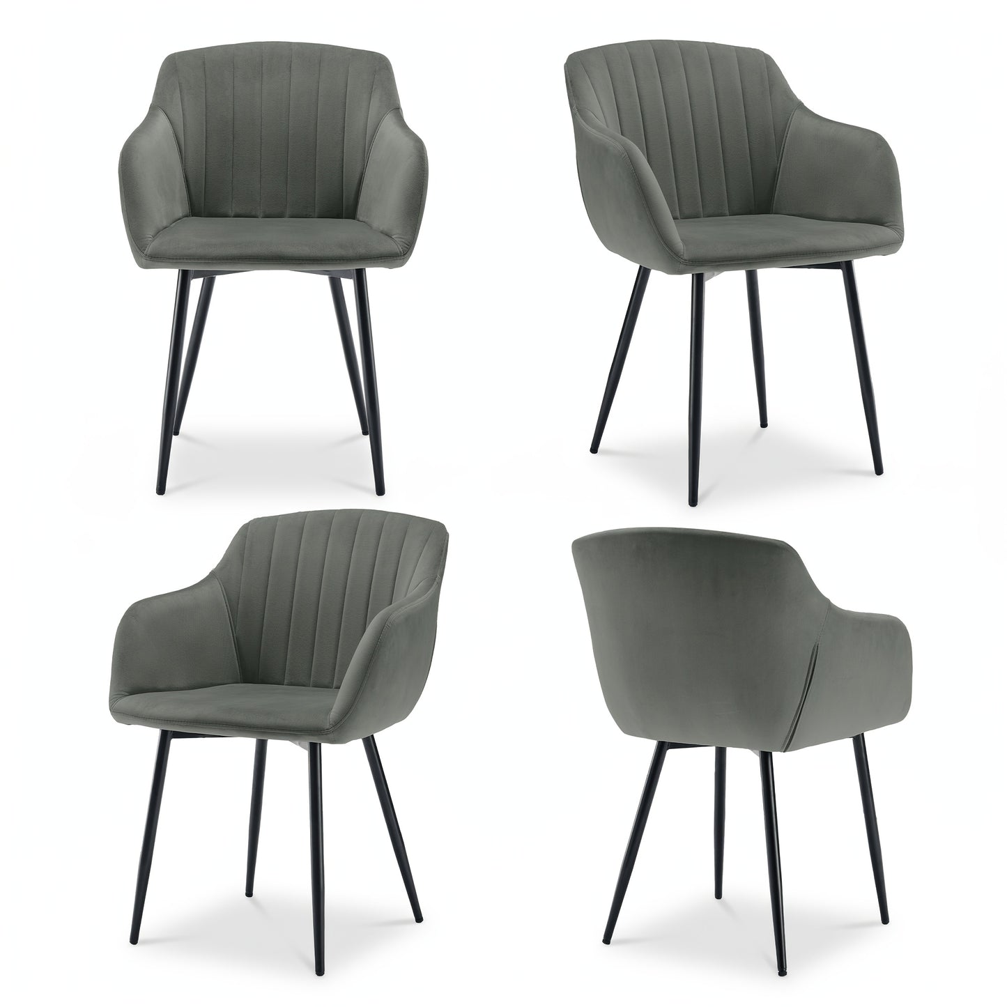 Elegante Esszimmerstühle mit Armlehnen  Lordosenstütze für Wohnzimmer, Küche  Schlafzimmer, hoher Komfort – erhältlich in Sets zu 2, 4 oder 6
