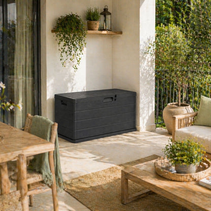 Buystar Gartenlaube 340 Liter aus Kunstharz, Outdoor-Lagerbank, einfach zu montieren, 118X59X57 Cm