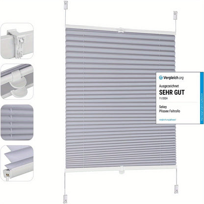 Sekey Jalousien ohne Löcher mit Schnappverschluss, 100% Verdunkelung  Guck-Effekt, Mietfreundlich, Geeignet für Schlafzimmer, Heimbüros  Balkontüren, Modernes minimalistisches Design, Leicht zu reinigen