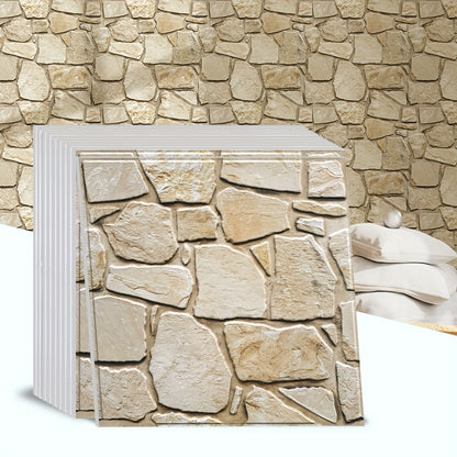 10 Stück selbstklebende 3D-Wandpaneele aus PVC in Steinoptik, geeignet für die Innenwanddekoration, Abziehen & Aufkleben-Paneele mit Installation, Steintextur-Verkleidung für Heimwerker-Renovierung, geeignet für Badezimmer, Küchen, Wohnzimmer