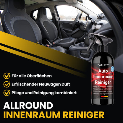 IVALITY Auto Innenraumreiniger - Universalreiniger für alle Oberflächen - Reinigt und pflegt deinen gesamten Auto Innenraum - Nur noch ein reiniger für dein Auto - Spart Zeit und Geld