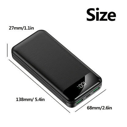 Tragbares Powerbank mit hoher Kapazität 50000mAh, 22,5W Super-Schnellladung, Typ-C/Micro Dual-Schnittstelle, zwei USB-Anschlüsse können zwei Geräte gleichzeitig aufladen, mit LED-Display, leicht  schlank, tragbarer Notstrom-Akku für den Außenbereich, Gesc