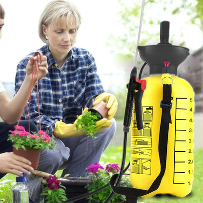 LAZYhome Druck-Gartenspritze 5L / 8L Handgerät mit verstellbarem Langlanze | Pflanzen-, Garten-, Schrebergarten- und Gewächshausespritze | Effiziente Pumpe, Strahlverstellung, bequemer Tragegurt | Leichte und langlebige Spritze für Düngemittel, Pflanzensc