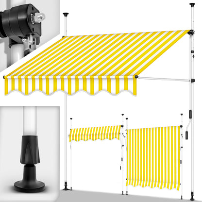 tillvex® Klemmmarkise Balkon mit Handkurbel | Balkonmarkise ohne Bohren | Markise UV-beständig & höhenverstellbar | Sonnenschutz Terrasse Wasserfest