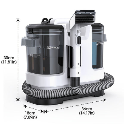Lubluelu 600W Punktstaureiniger mit starker Saugkraft, 25KPa Super-Saugkraft, stärkere Reinigungsfähigkeit, 6,7 m Arbeitsradius, Doppel-Wassertank-Design (1L + 1,75L), 3-Stufen-Reinigung, chemiefreier Fleckenentferner für Teppiche, Haustiere, Autositze, S
