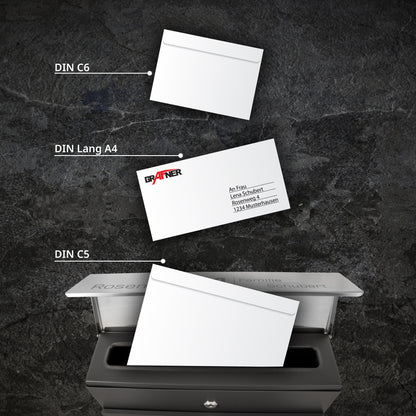 Briefkasten personalisiert, mit Name Straße Hausnummer, anthrazit RAL7016, Zeitungsfach und 2 Schlüssel, V2A Namensschild, Postkasten, Grafner Wandbriefkasten graviert, incl. Montagematerial anthrazit Briefkasten mit Namen personalisiert graviert anthrazi