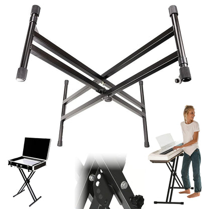 Tastaturständer, X-förmiger, faltbarer, robuste Ständer mit 27,5-97 cm verstellbarer Höhe, kompaktes, tragbares Design für Bühne, Musikunterricht und Heimunterhaltung