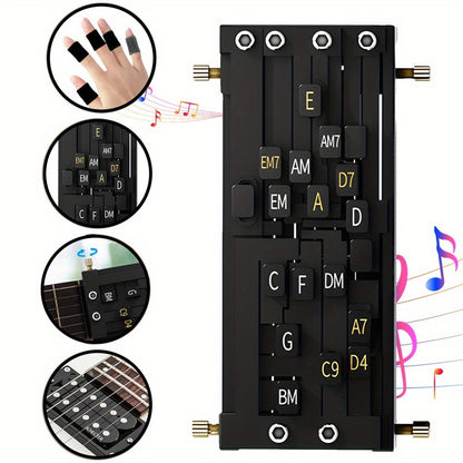 Gitarren-Akkorddrücker, Gitarrenhilfe Akkordtrainer, Gitarrenzubehör, Saitenmusikinstrumente Lernwerkzeug für die Gitarre, Ein-Tasten-Gitarrenakkordspieler