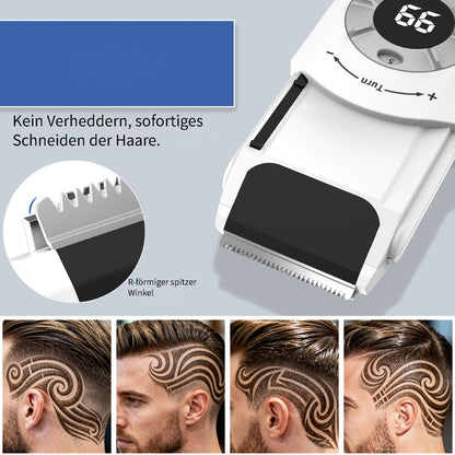 WITZIO Kompaktes, tragbares Rasierwerkzeug | Eingebauter Akku, vier einstellbare Einstellungen für verschiedene Rasierlängen, ideales Geschenk für Familie, Freunde oder Väter | Inklusive Nackenbürste, USB-Aufladung