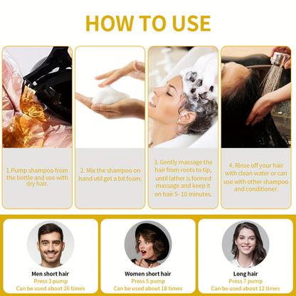 3-in-1 Sofort-Farbschampo für Grauhaarabdeckung - Natürliche, Langanhaltende Farbe in Minuten, Feuchtigkeitsspendende Formel mit Ginseng & Hyaluronsäure, für Männer & Frauen, 500ml, Lösung für Graue Haare | Langanhaltendes Färben, Färbeschampo
