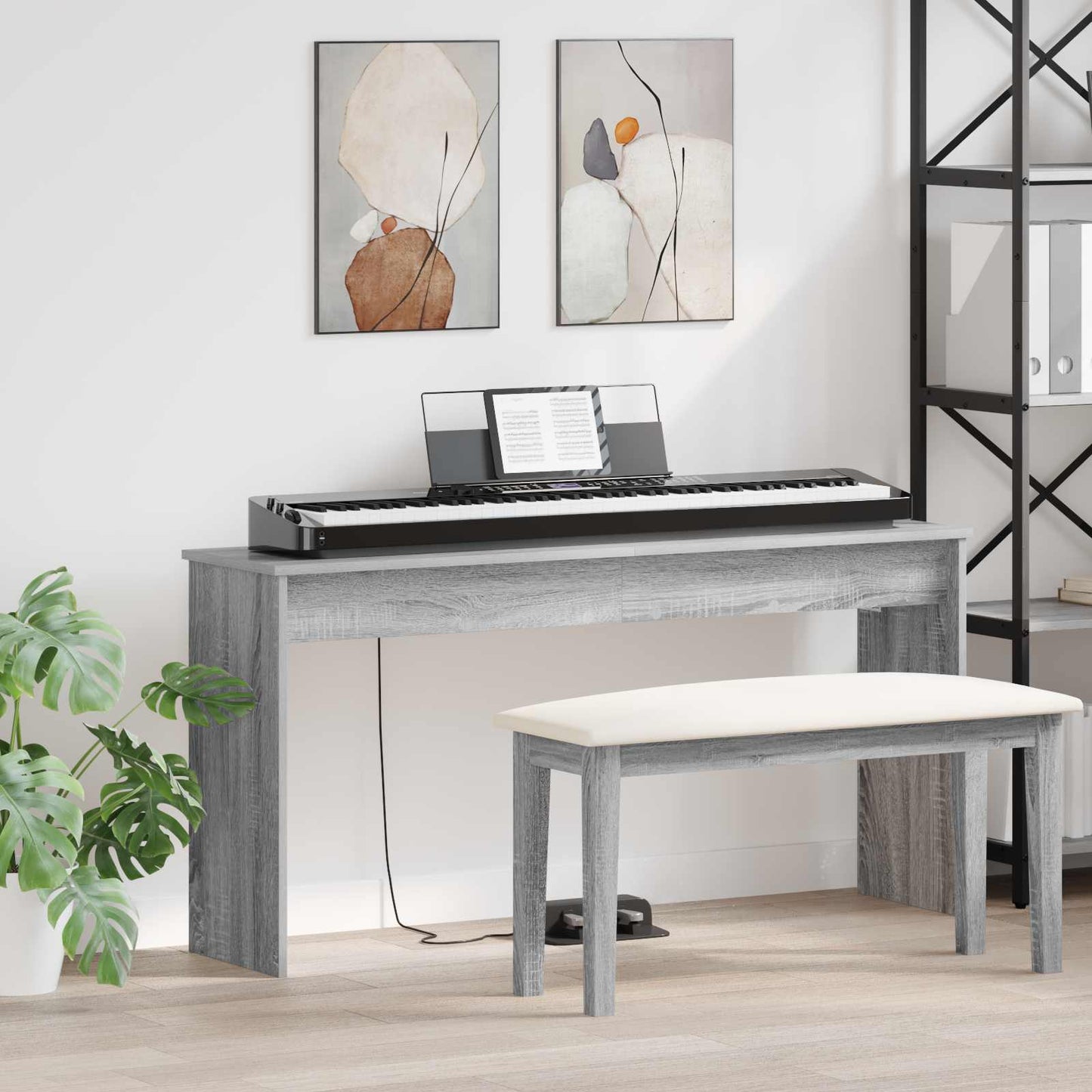 vidaXL Klavierständer Holzständer Musikständer Musikalisches Zubehör Instrumentenhalter Keyboard Möbel Studio Ständer Übungsständer Indoor Musiker Ständer Synthesizer Ständer