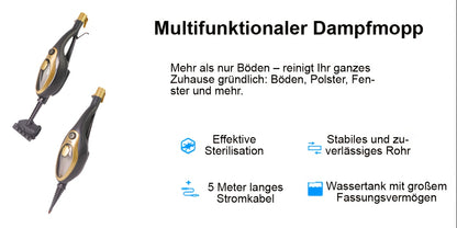 SUPERLEX 15-in-1 Multifunktions-Dampfmopp & Bodenreiniger mit abnehmbarem Handgerät | Variable Dampfkontrolle, Mikrofaserreinigungspad | Sicher für Teppiche, Hartböden, Badezimmerfliesen  Küchenoberflächen | Tiefenreinigung zu Hause