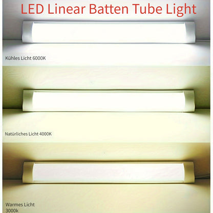 30cm 60cm 90cm 120cm LED Batten Tube Light Werkstattbeleuchtung LED Werkstattleuchte Arbeitsbank Garage Deckenleuchte LED Garagenleuchte Schrankleuchte Deckenleuchte Festverdrahtet für Büro Zuhause Keller, Kein Stecker, Kein Erdleiter Kaltweiß Naturweiß W