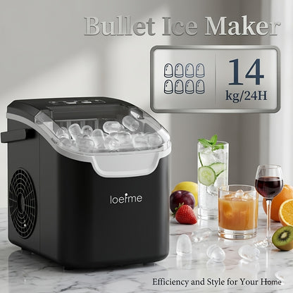 Kleiner, tragbarer Outdoor-Eiswürfelbereiter mit einer Kapazität von 10 kg/24 h, der 9 Eiswürfel in 6 Minuten produzieren kann. Erhältlich in Schwarz/Grün. Selbstreinigender Eiswürfelbereiter, geeignet für den Außenbereich/Zuhause und andere Eiswürfel-Sze