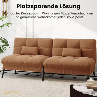Sofa Schlafsofa mit Schlaffunktion, überzug Futon Klappsofa, Bettcouch, ecksofa, Couch Gästebett, 3-Sitzer Sofa, mit verstellbare Rückenlehne aus Stoff