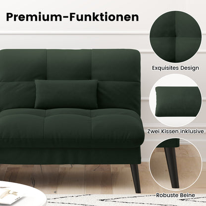 Sofa Schlafsofa mit Schlaffunktion, überzug Futon Klappsofa, Bettcouch, ecksofa, Couch Gästebett, 3-Sitzer Sofa, mit verstellbare Rückenlehne aus Stoff